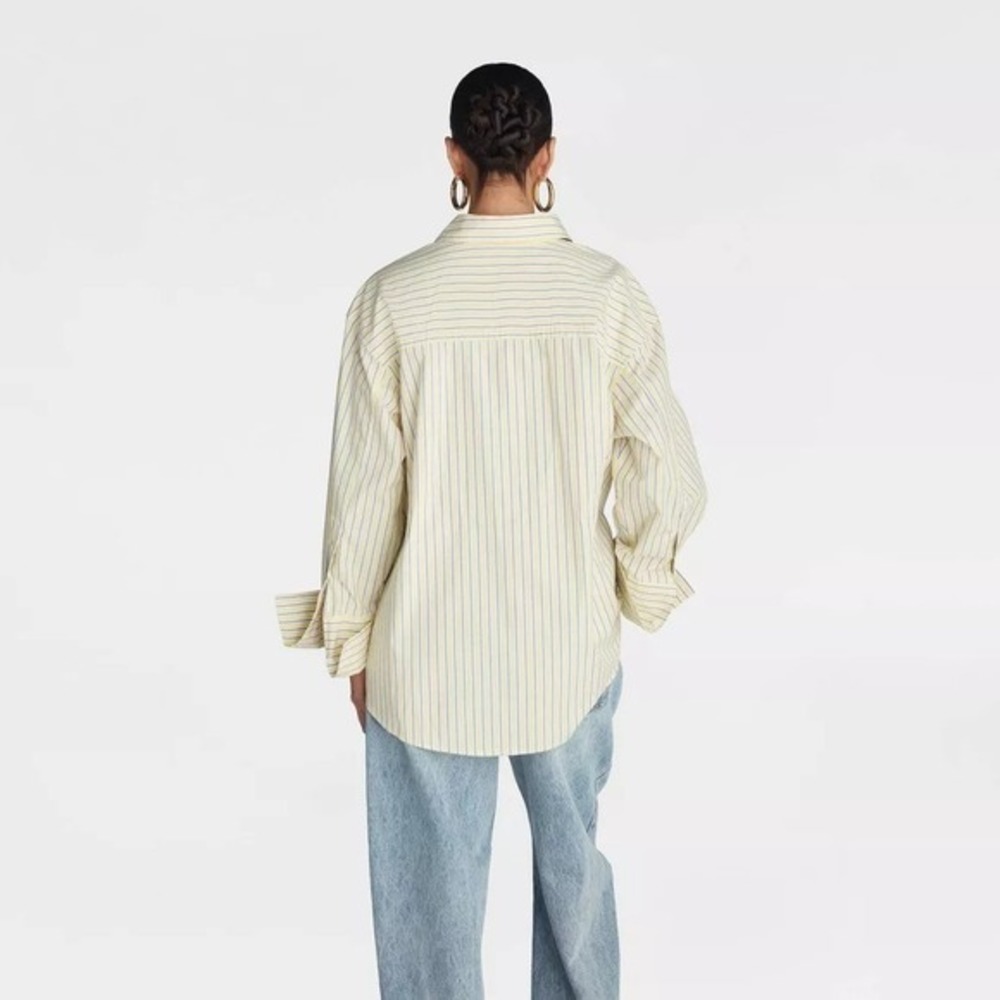 KBB KAHLANA Target XL Extra Large Long Sleeve Button-Down The Wrap Shirt Striped - Picture 2 of 10